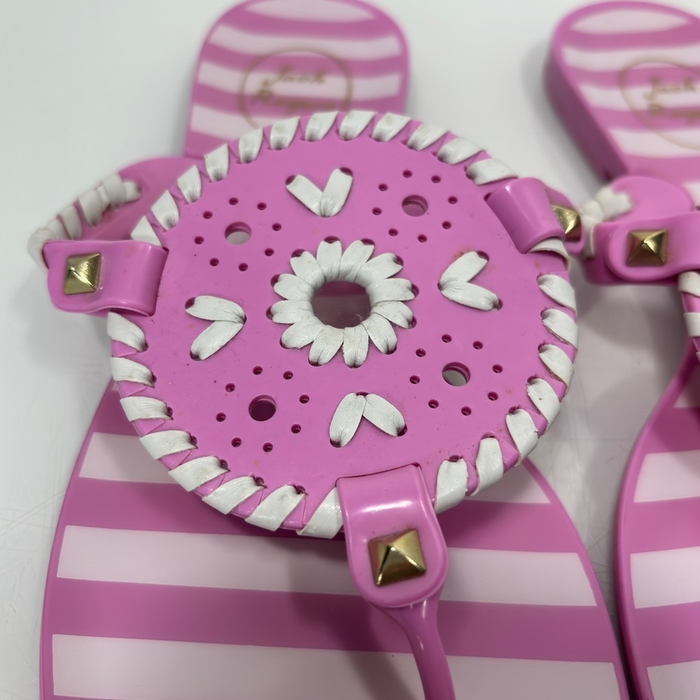 Jack Rogers Lavender Pink White Striped Georgica Jelly Sandal Size 8 - Picture 5 of 12